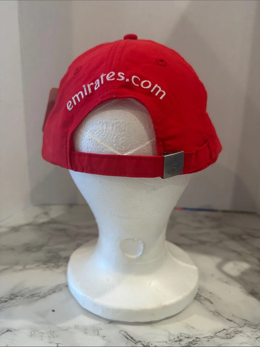 Adjustable Red Fly Emirates Baseball Cap NEW White Embroidery One Size Fits Most
